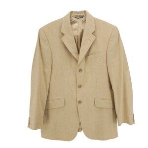 BANANA REPUBLIC Vintage Linen Cotton Blazer Jacket Pale Yellow Size 38S